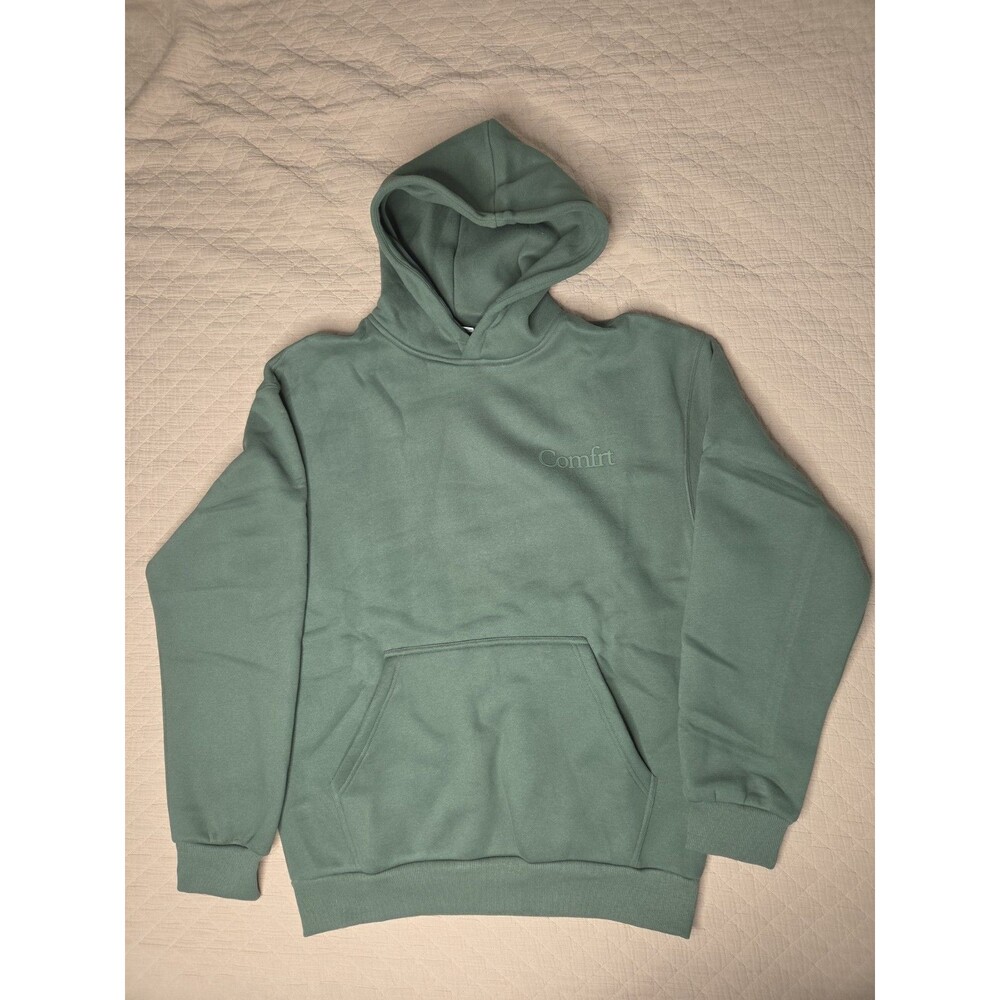 Comfrt Minimalist Hoodie Forest Green Size M Oversized Pullover CT022